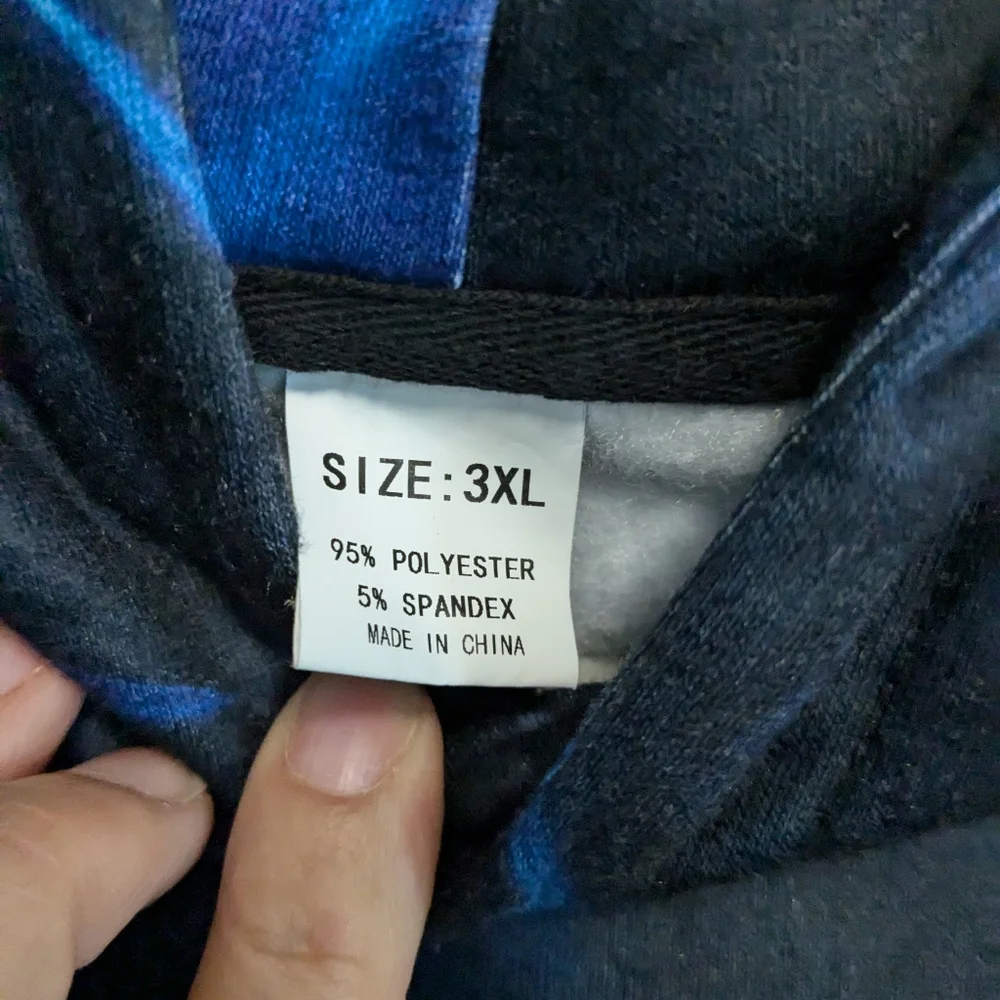 Blue, Green and Black Hooded Sweatshirt - front pocket Kids Sz 14-16